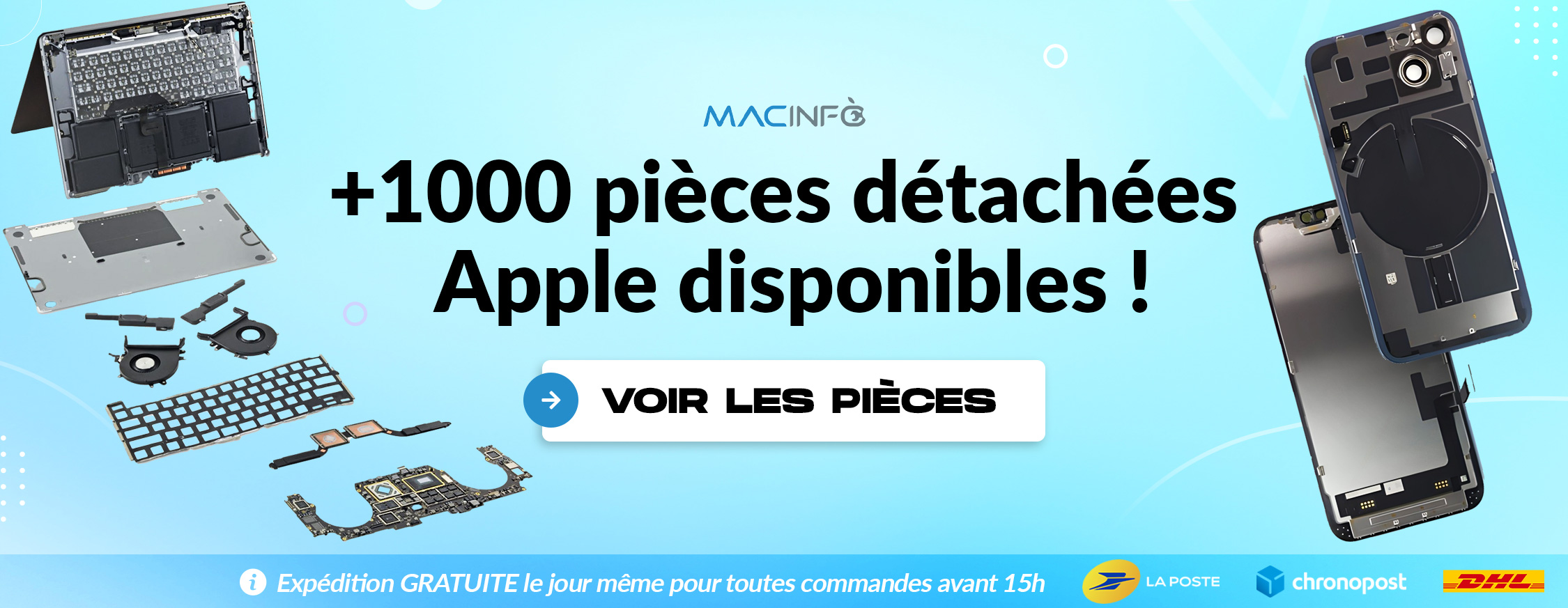 Pièces détachées pour iPhone iPad Mac iMac Watch